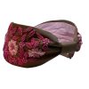 Haarband Roze met geborduurde bloemen