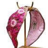 Haarband Roze met geborduurde bloemen