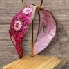 Haarband Roze met geborduurde bloemen