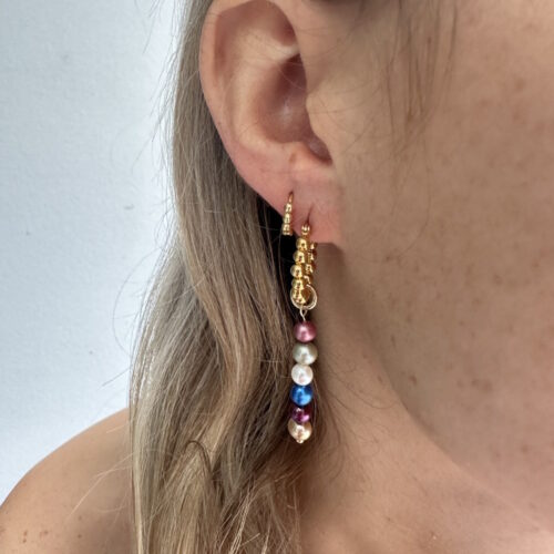 25A116-3 Color Pearl Hoops